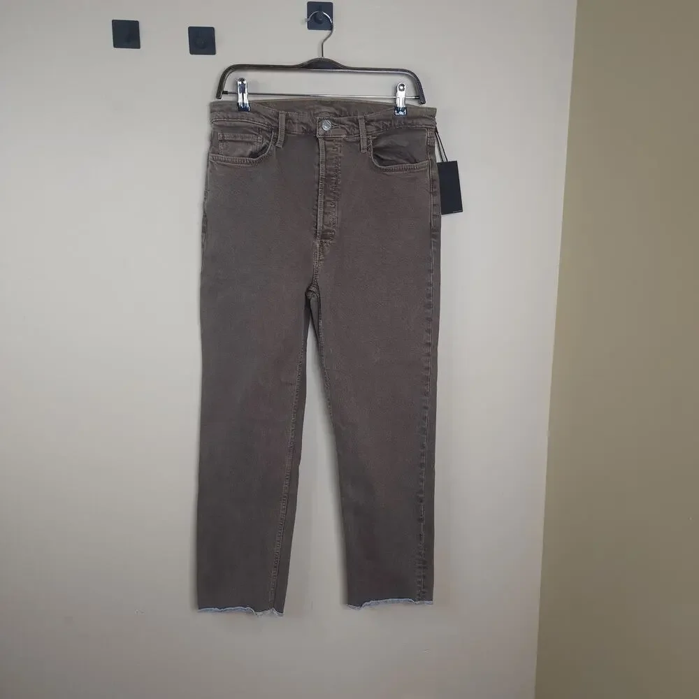 Re/Done 70s High-Rise Stove Pipe Jeans in Chocolate Size 30